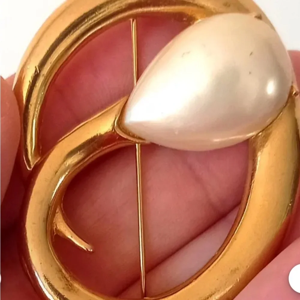 Vintage Erwin Pearl Gold Pearl Brooch signed P.E.P. - Picture 7 of 8